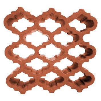 Alhambra Red Ceramic Window Lattice – FACE05